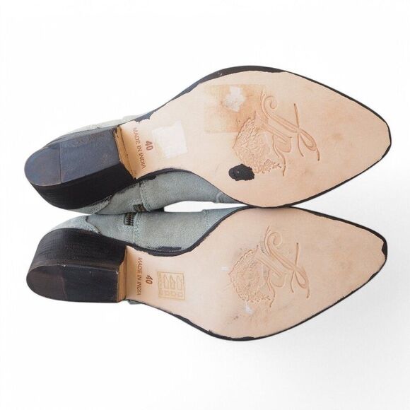 Free People New Frontier Suede Western Style Boots "Dusty Blue" Women's 9/40 - Picture 8 of 12